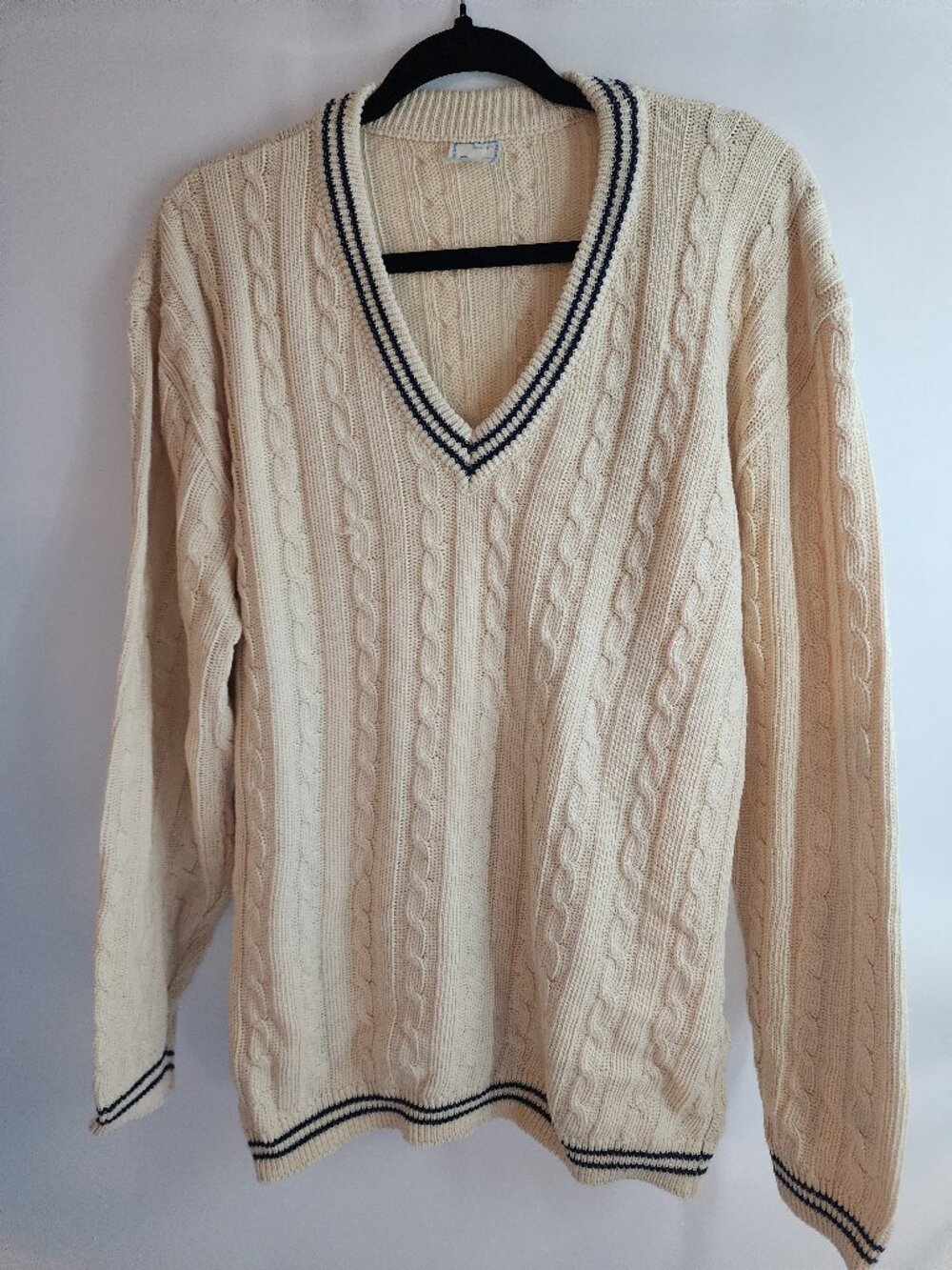 Vintage Men’s Cotton V-Neck Sweater Size XL